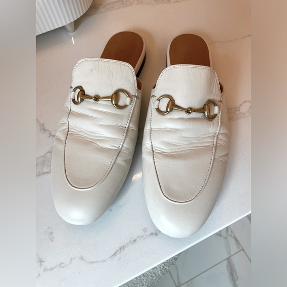Gucci WOMEN'S PRINCETOWN SLIPPER in white leather - Picture 5 of 11